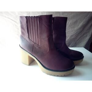 Sun + Stone Ankle Boots Size 10 New Never Used No Tags Wine Color